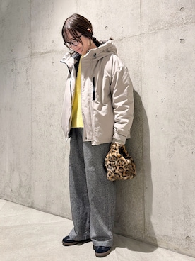 「アイテム（ダウンジャケット/コート）」を使った、香織さん（レディース・154cm）の秋コーディネート