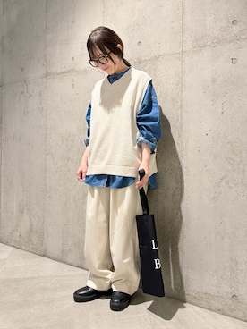 「URBAN RESEARCH Sonny Label（アーバンリサーチサニーレーベル）のアイテム（バッグ）」を使った、香織さん（レディース・154cm）の冬コーディネート