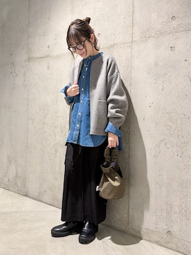 「Drifter（ドリフター）のアイテム」を使った、香織さん（レディース・154cm）の冬コーディネート