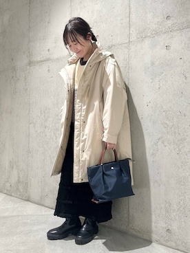 「寒い」｜「アイテム（ダウンジャケット/コート）」を使った、香織さん（レディース・154cm）の冬コーディネート