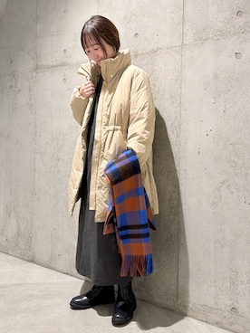 「アイテム（ダウンジャケット/コート）」を使った、香織さん（レディース・154cm）の秋コーディネート