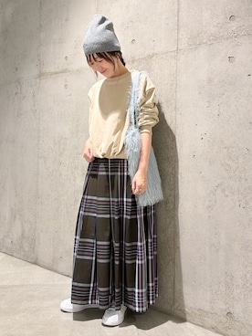 「アイテム（帽子）」を使った、香織さん（レディース・154cm）の秋コーディネート