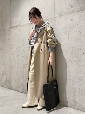 「SonnyLabel」｜「アイテム（トレンチコート）」を使った、香織さん（レディース・154cm）の冬コーディネート