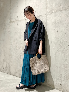 「URBAN RESEARCH Sonny Label（アーバンリサーチサニーレーベル）のアイテム（テーラードジャケット）」を使った、香織さん（レディース・154cm）の春コーディネート