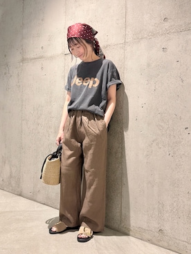 「リネン」｜香織さん（レディース・154cm）の春コーディネート