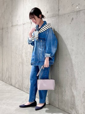 「URBAN RESEARCH Sonny Label（アーバンリサーチサニーレーベル）のアイテム（デニムジャケット）」を使った、香織さん（レディース・154cm）の春コーディネート
