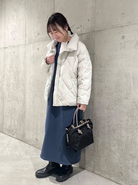 「寒い」｜「アイテム（ダウンジャケット/コート）」を使った、香織さん（レディース・154cm）の冬コーディネート