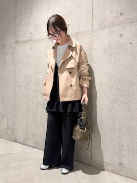 「Drifter（ドリフター）のアイテム（バッグ）」を使った、香織さん（レディース・154cm）の冬コーディネート