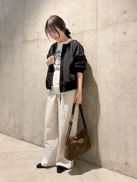 「アイテム（ブルゾン）」を使った、香織さん（レディース・154cm）の春コーディネート