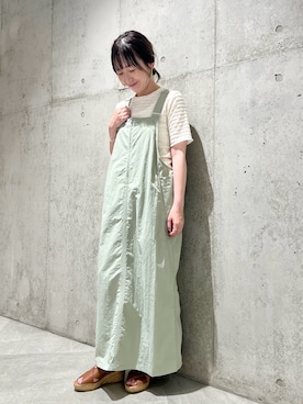 「URBAN RESEARCH Sonny Label（アーバンリサーチサニーレーベル）のアイテム（ジャンパースカート）」を使った、香織さん（レディース・154cm）の夏コーディネート