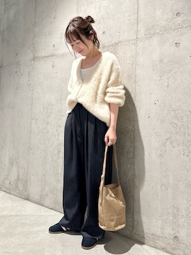 「アイテム（カーディガン/ボレロ）」を使った、香織さん（レディース・154cm）の秋コーディネート