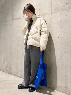 「アイテム（オールインワン・サロペット）」を使った、香織さん（レディース・154cm）の秋コーディネート