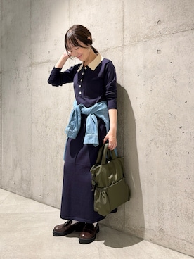 「URBAN RESEARCH Sonny Label（アーバンリサーチサニーレーベル）のアイテム（ワンピース/ドレス）」を使った、香織さん（レディース・154cm）の秋コーディネート