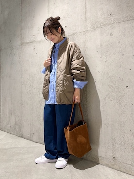 「アイテム（ブルゾン）」を使った、香織さん（レディース・154cm）の秋コーディネート