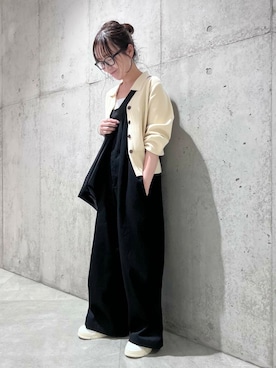 「低身長」｜「アイテム（サロペット/オーバーオール）」を使った、香織さん（レディース・154cm）の秋コーディネート