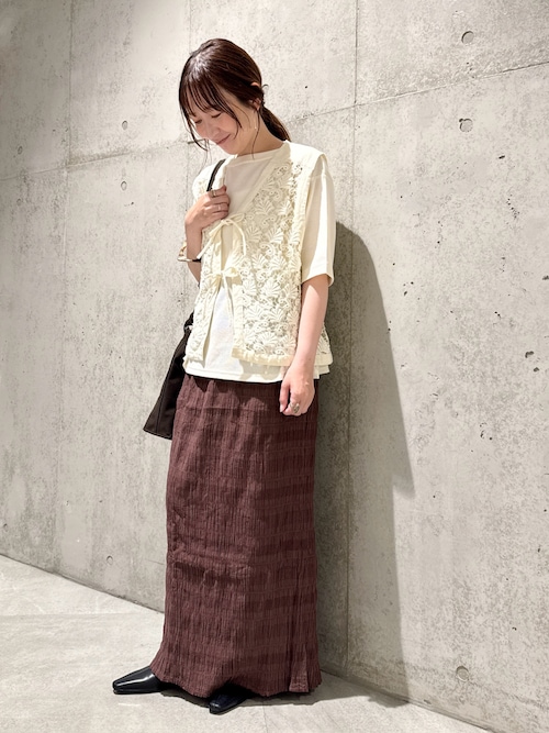 アーバンリサーチ　レースジレ　ベスト URBAN RESEARCH ベスト ジレ パッチワークレーストップス