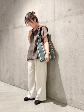 「URBAN RESEARCH Sonny Label（アーバンリサーチサニーレーベル）のアイテム（バッグ）」を使った、香織さん（レディース・154cm）の夏コーディネート