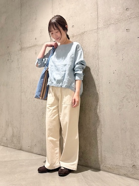 リネンフロントギャザープルオーバーを使った人気ファッション