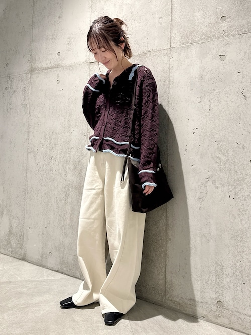 セール】クロシェライクリリーヤーンニットシャツ（ニット/セーター