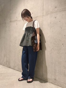「URBAN RESEARCH Sonny Label（アーバンリサーチサニーレーベル）のアイテム」を使った、香織さん（レディース・154cm）の夏コーディネート