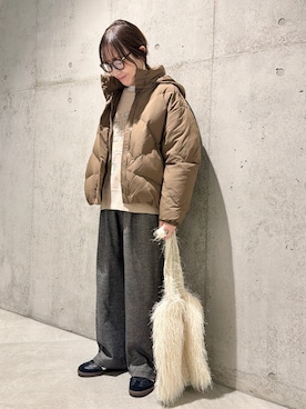 「アイテム（その他アウター）」を使った、香織さん（レディース・154cm）の冬コーディネート