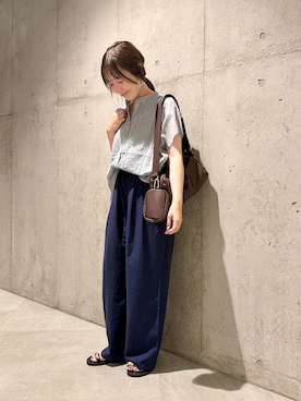 「URBAN RESEARCH Sonny Label（アーバンリサーチサニーレーベル）のアイテム（パンツ）」を使った、香織さん（レディース・154cm）の夏コーディネート
