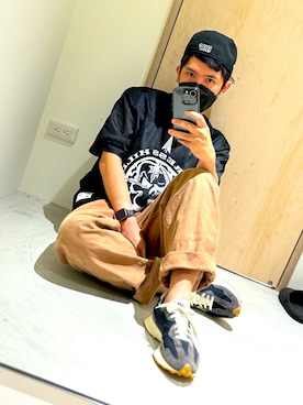 「HUF（ハフ）のアイテム（キャップ）」を使った、adam.tangさん（メンズ・174cm）の春コーディネート