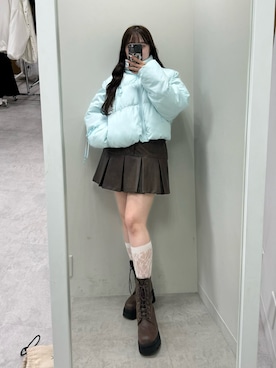 「OLIVE des OLIVE（オリーブデオリーブ）のアイテム（ダウンジャケット/コート）」を使った、Shionさん（レディース・159cm）の秋コーディネート