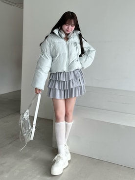 「OLIVE des OLIVE（オリーブデオリーブ）のアイテム（ダウンジャケット/コート）」を使った、Shionさん（レディース・159cm）の秋コーディネート