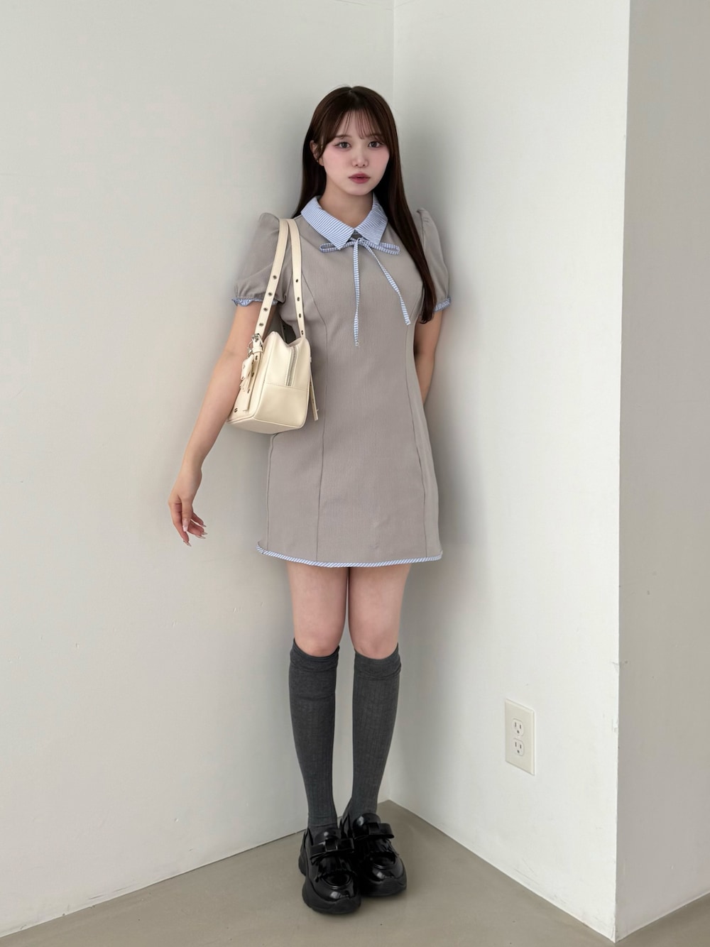 OLIVE des OLIVE しおん 3wayミニワンピース グレー OLIVE des OLIVE しおん 3wayミニワンピース グレー SNSでバズり中/新