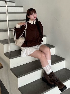 「アイテム（ブルゾン）」を使った、Shionさん（レディース・159cm）の秋コーディネート