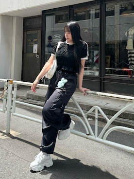 「OLIVE des OLIVE（オリーブデオリーブ）のアイテム（アクセサリー）」を使った、Shionさん（レディース・159cm）の夏コーディネート
