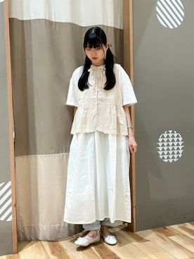「スカラップ」｜「アイテム（ワンピース/ドレス）」を使った、ごとうさん（レディース・156cm）の夏コーディネート