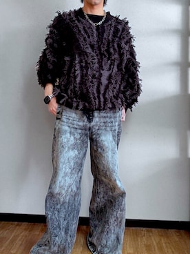 「Ellno Loset（エルノロゼット）のアイテム（ニット/セーター）」を使った、みやびさん（メンズ・171cm）の冬コーディネート