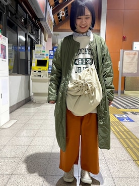 「アイテム（ノーカラージャケット）」を使った、higa_99さん（レディース・150cm）の冬コーディネート