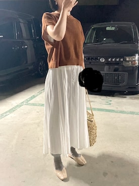 「アイテム（かごバッグ）」を使った、higa_99さん（レディース・150cm）の秋コーディネート