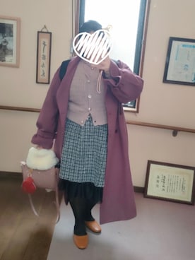 「アイテム（エコバッグ/サブバッグ）」を使った、きゅるᵕ̈໒꒱·̩͙🔰さん（レディース・155cm）の冬コーディネート