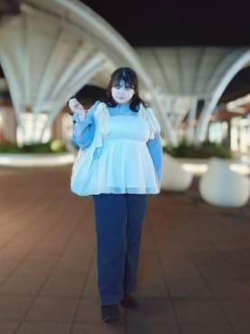 「アイテム（キャミソール）」を使った、きゅるᵕ̈໒꒱·̩͙🔰さん（レディース・155cm）の秋コーディネート