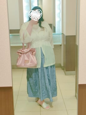 「アイテム（ジャケット/アウター）」を使った、きゅるᵕ̈໒꒱·̩͙🔰さん（骨格ウェーブ・レディース・155cm）の夏コーディネート