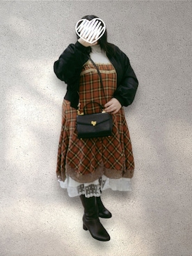 「トレンド秋素材コーデ」｜きゅるᵕ̈໒꒱·̩͙🔰さん（レディース・155cm）の秋コーディネート