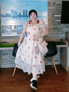 「アイテム（イヤリング）」を使った、きゅるᵕ̈໒꒱·̩͙🔰さん（レディース・155cm）の夏コーディネート