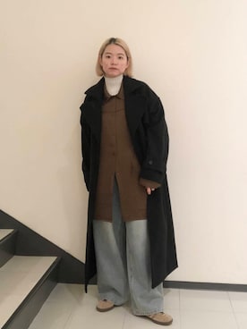 「アイテム（ステンカラーコート）」を使った、とみーさん（レディース・157cm）の秋コーディネート