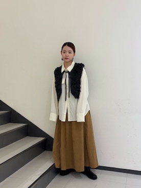 「秋のシャツ着こなし術」｜とみーさん（レディース・157cm）の秋コーディネート