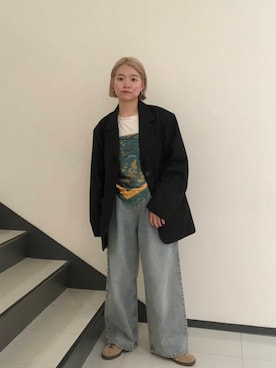 「オーバーサイズジャケット」｜とみーさん（レディース・157cm）の秋コーディネート