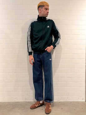 「アイテム（ジャージ）」を使った、JNさん（メンズ・195cm）の秋コーディネート