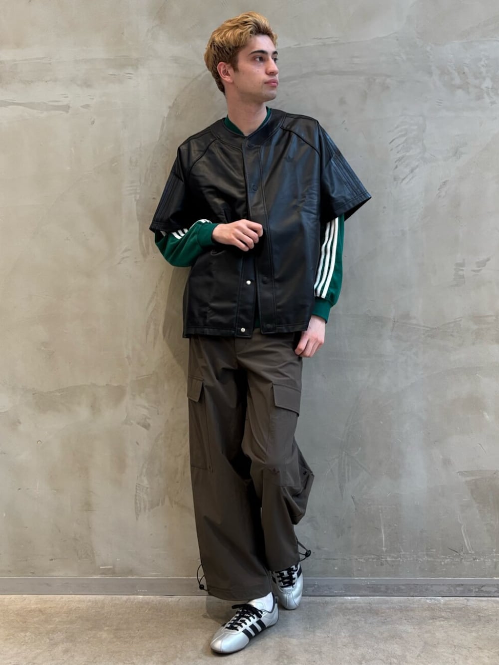 くーちゃん　adidas ベイスボールレザーシャツ　Sサイズ相当 くーちゃん様 専用 adidas ベイスボールレザーシャツ Sサイズ相当