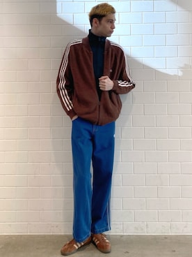 「アイテム（ジャージ）」を使った、JNさん（メンズ・195cm）の冬コーディネート