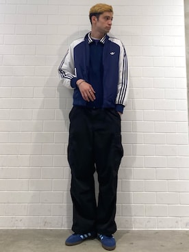 「adidas originals」｜「アイテム（ジャケット/アウター）」を使った、JNさん（メンズ・195cm）の冬コーディネート