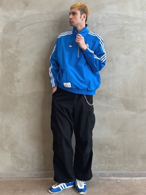adidas × LIVERPOOLハーフジップナイロンジャケット企業系 adidas アディダス sporty&rich ハーフジップ スリーストライプ