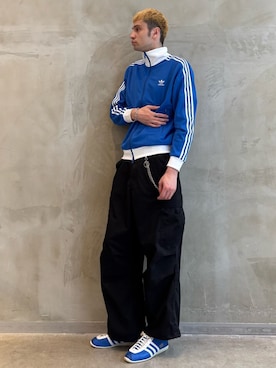 「アイテム（ジャージ）」を使った、JNさん（メンズ・195cm）の夏コーディネート